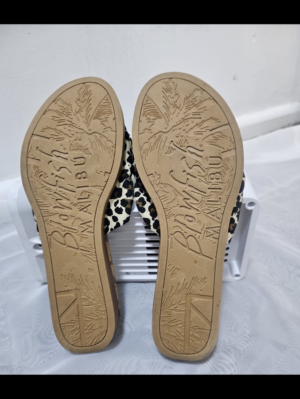 Malibu Leopard Print Knot Slide Sandals - Black & Cream - Picture 5 of 6